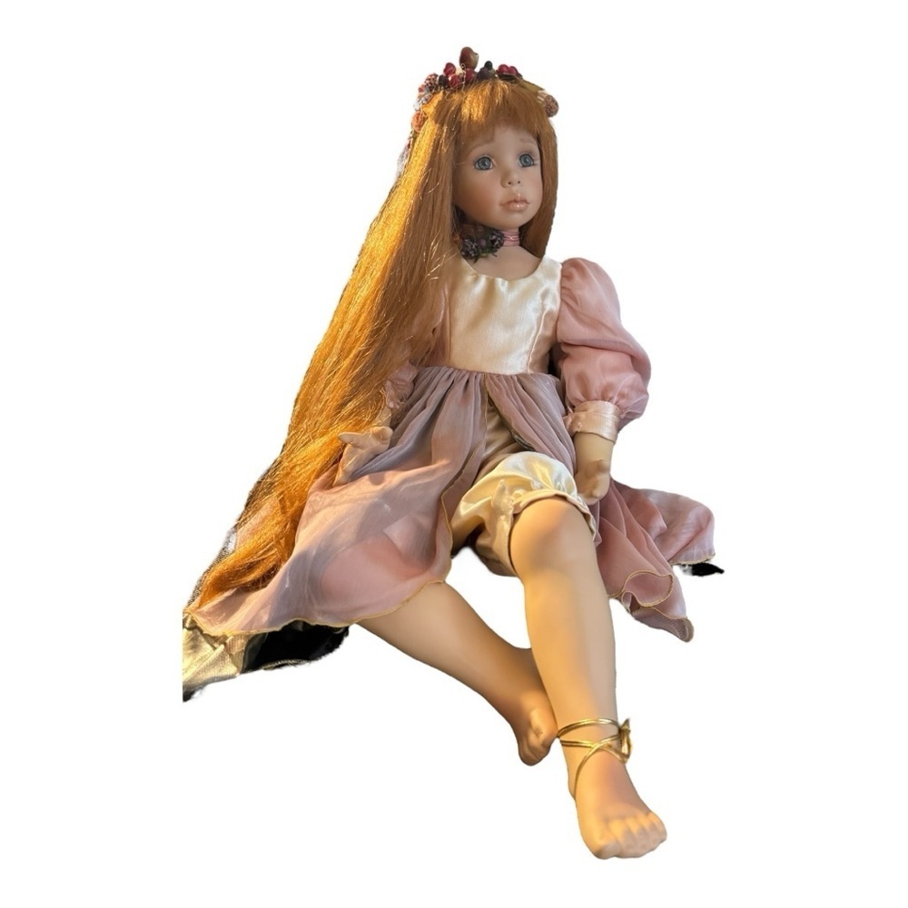 Charming Pink and Cream Doll with Long Hair